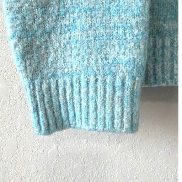THML  Blue Pastel Color Block Pullover Knit Sweater Crewneck Women's Medium Cozy - Picture 3 of 7